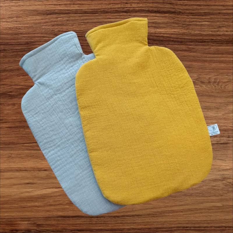 Wärmflasche Musselin Hellgrau Kürbisgelb Für 2L Wärmflaschenbezug Wärmflasche Musselin Hellgrau Kürbisgelb Für 2L Wärmflaschenbezug von Etsy - KunstwerkstattWolle