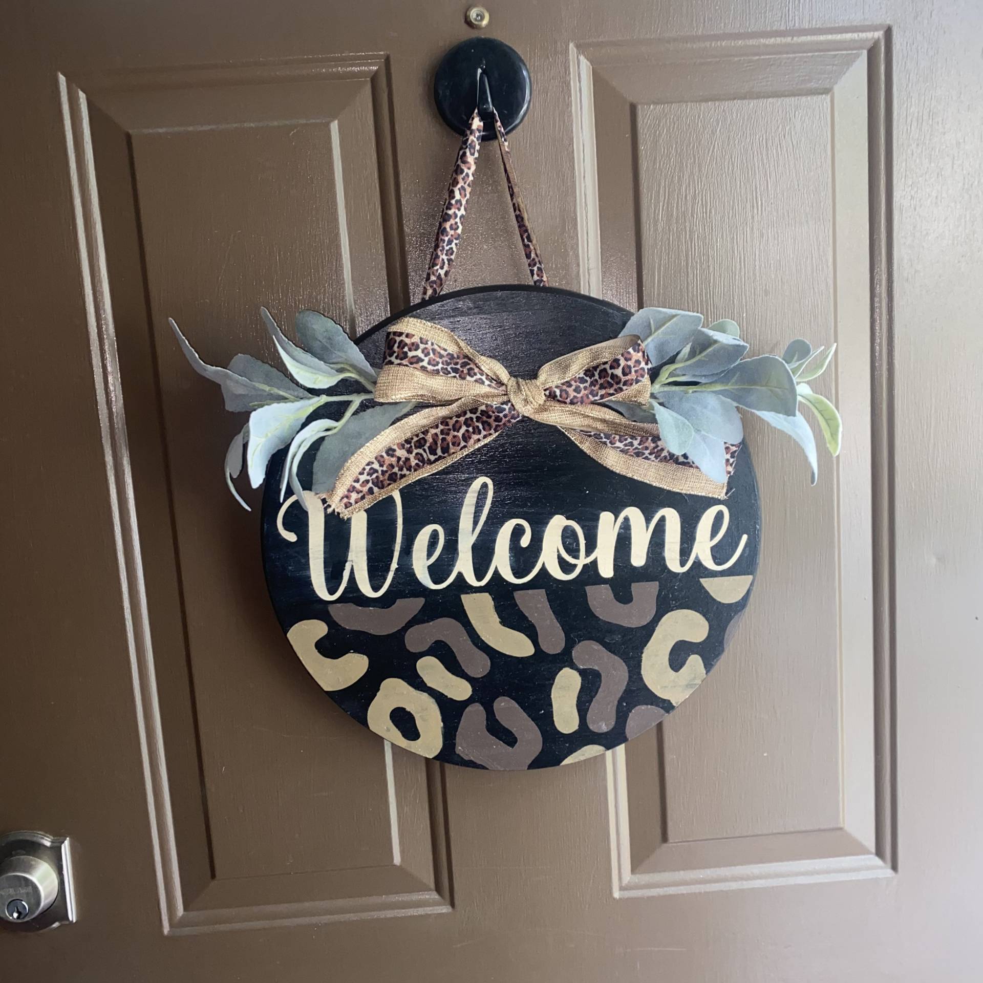 Türschild Mit Leopardenmuster, Willkommens-Türschild, Rundes Leopardenmuster Türschild Mit Leopardenmuster, Willkommens-Türschild, Rundes Leopardenmuster von Etsy - KurensKustoms