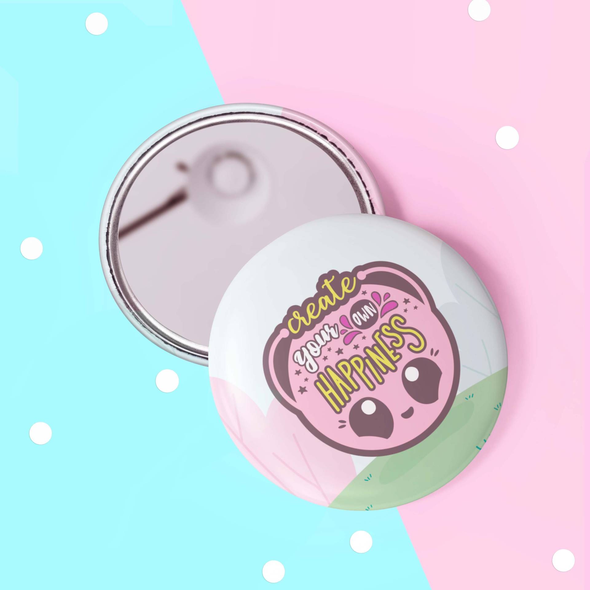 Create Your Own Happiness - Positivität Affirmativ | Positive Affirmation 58mm Taschenspiegel Selbstpflege Geldbörse Spiegel Create Your Own Happiness - Positivität Affirmativ | Positive Affirmation 58mm Taschenspiegel Selbstpflege Geldbörse Spiegel von Etsy - KuriousKatieDesigns