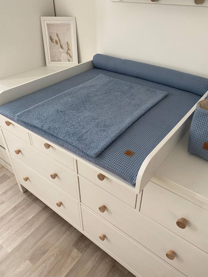 Wickelauflage Mit Wasserdichter Matratze Und Abnehmbaren Bezug Taubenblau von Etsy - Kuschelwelten