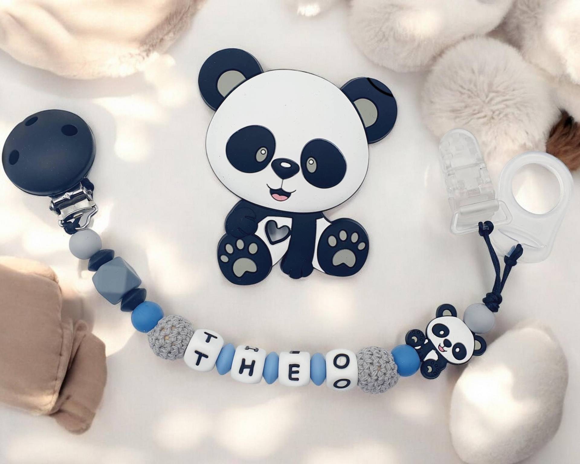 Personalisierter Schnullerclip/Vorname Babyspielzeug Geburtsgeschenk, Blaues Panda-Modell Personalisierter Schnullerclip/Vorname Babyspielzeug Geburtsgeschenk, Blaues Panda-Modell von Etsy - LANCK