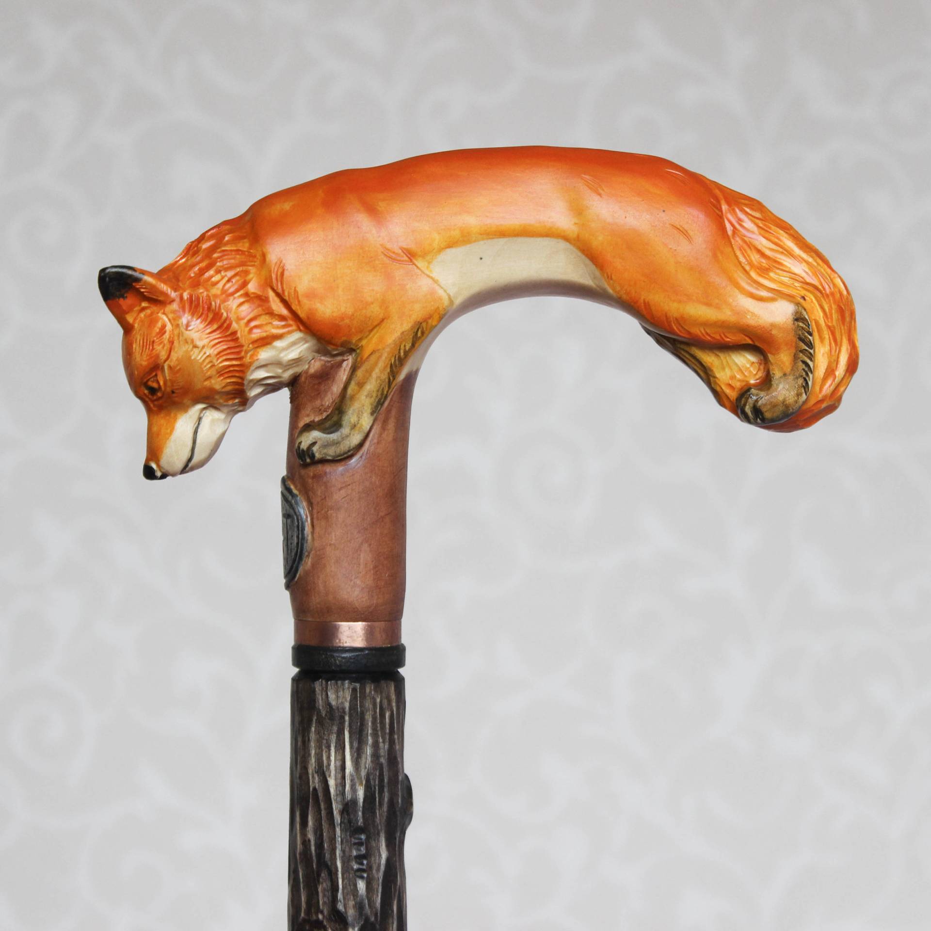 Custom Gehstock Laufender Fuchs Handgeschnitzter Griff Und Schaft von Etsy - LEMWoodDesign