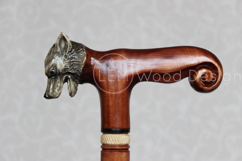 Frauen Gehstock Wolf Geschnitzter Griff Hund Holz Geschnitzt Wanderstöcke Spazierstock Handgemacht Geschnitzt Holzstock Spazierstöcke von Etsy - LEMWoodDesign