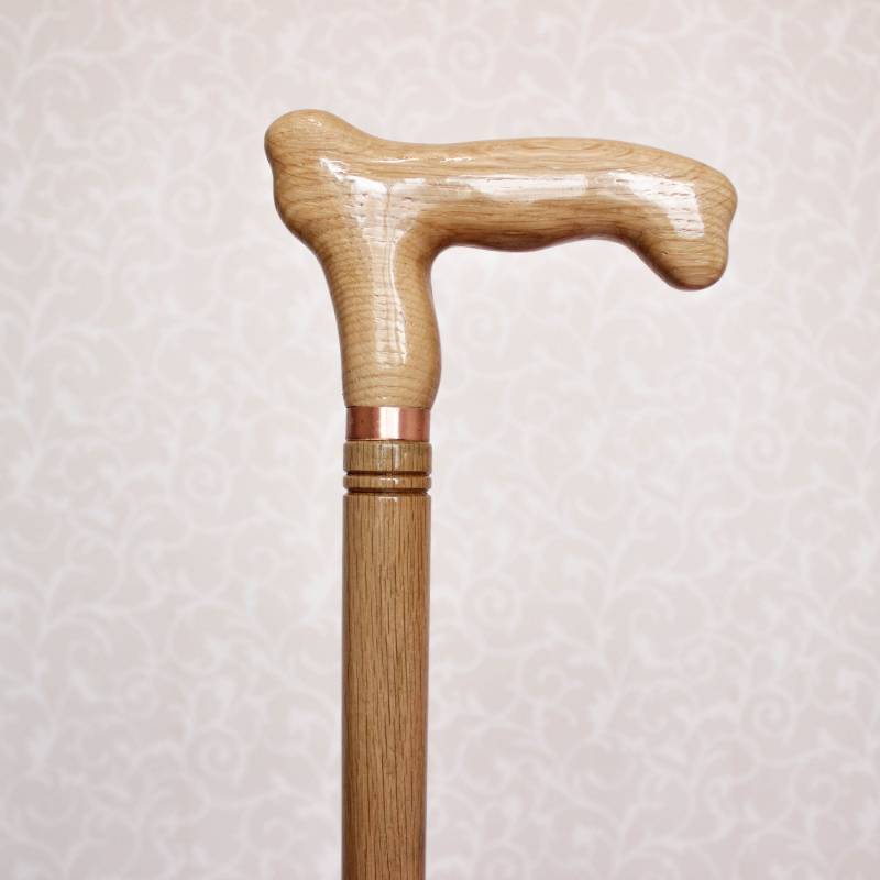 Gehstock Aus Holz Eiche Stabiler Und Starker Mit Einem Kupferring Ist Für Den Täglichen Gebrauch Geeignet Wanderstock Handgemachte Gehstöcke von Etsy - LEMWoodDesign