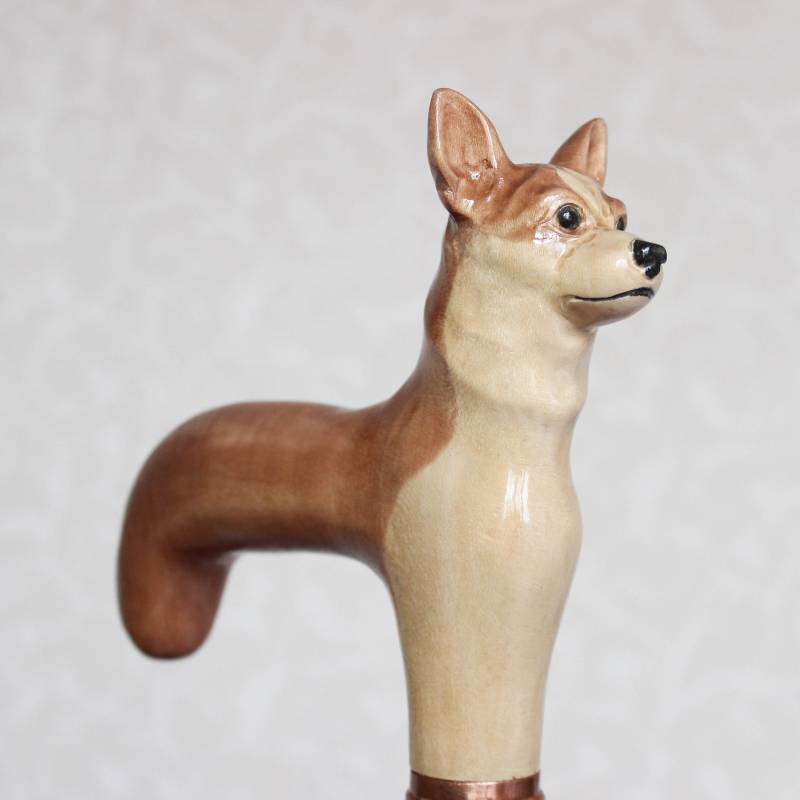 Hand Geschnitzte Chihuahua Gehstock Hölzerne Wanderstock von Etsy - LEMWoodDesign