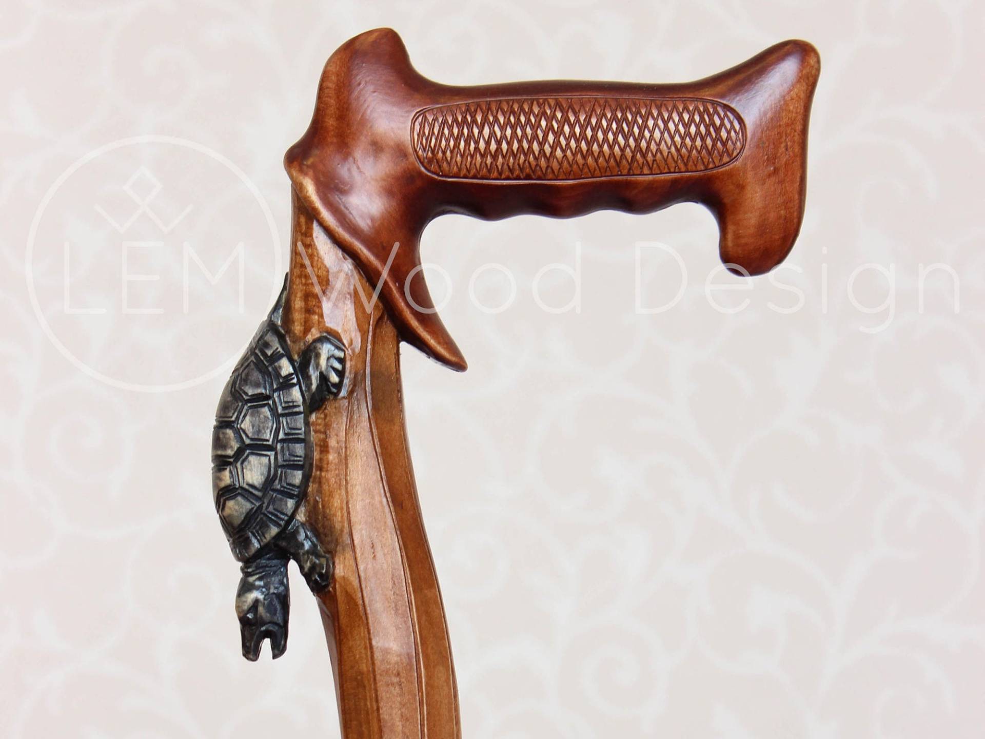 Handgefertigte Schildkröte Geschnitzte Holz Gehstock von Etsy - LEMWoodDesign