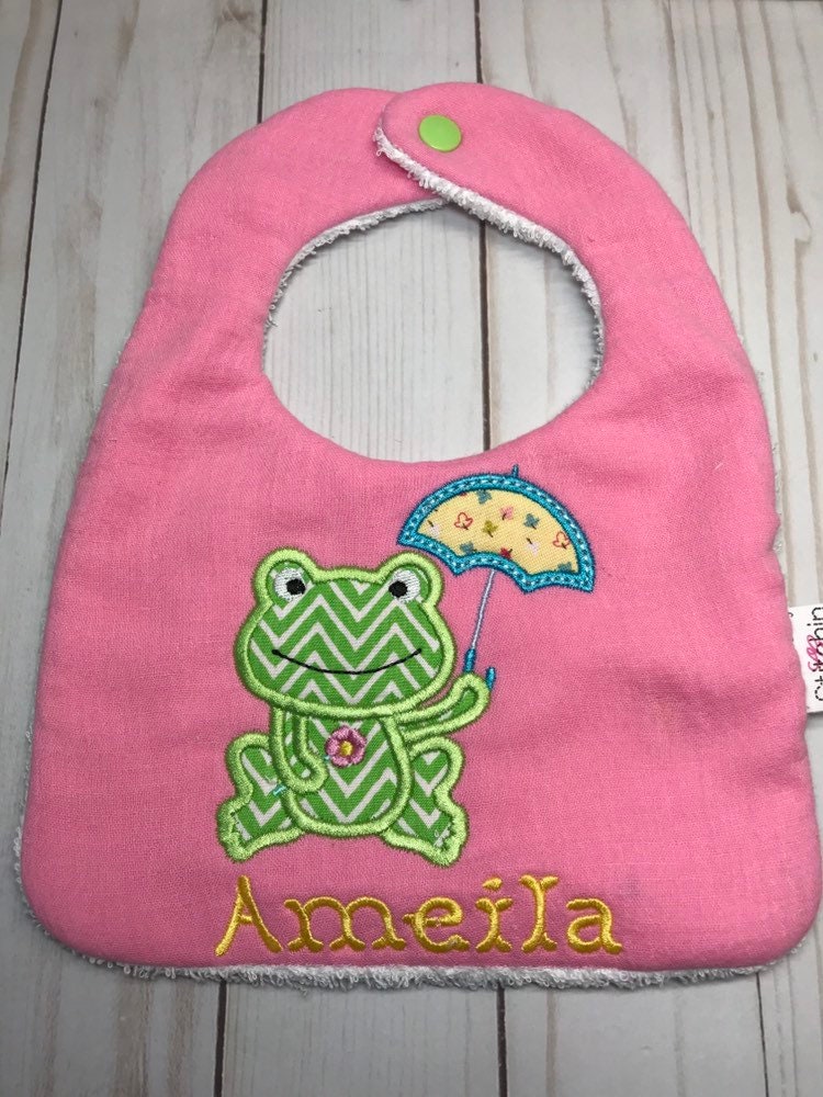 Babylätzchen Froschschätzchen Snap Drool Bib Baby Shower Geschenk Custom von Etsy - LGStitchin
