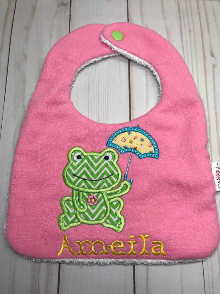 Babylätzchen Froschschätzchen Snap Drool Bib Baby Shower Geschenk Custom von Etsy - LGStitchin