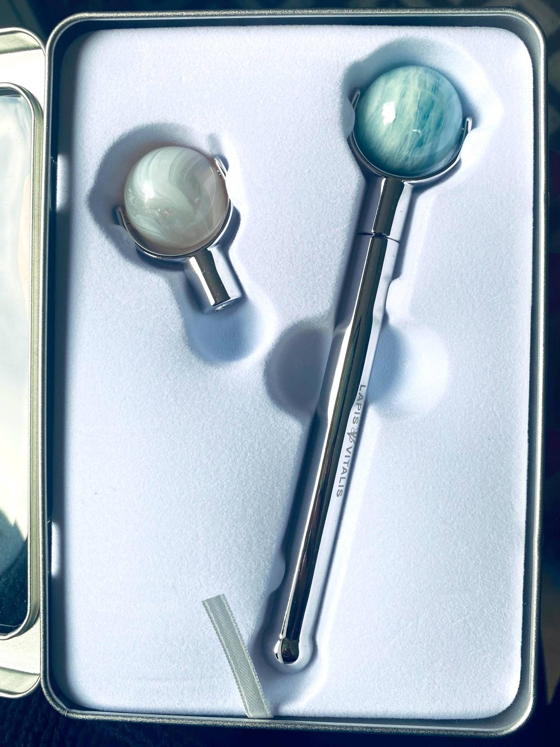 Chi Edelstein Roller Wechselköpfe Aus Aquamarin Und Achat Echte Edelsteine Wundervolle Qualität von Etsy - LICHTARBEITERbyJenny