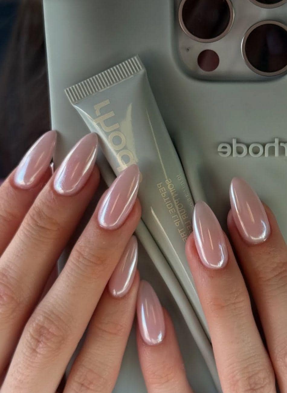 Pink Chrome Press On Nails - Handmade Mirror Effect False Short Reusable Nail Extensions- Elegant von Etsy - LINAILSDesigns