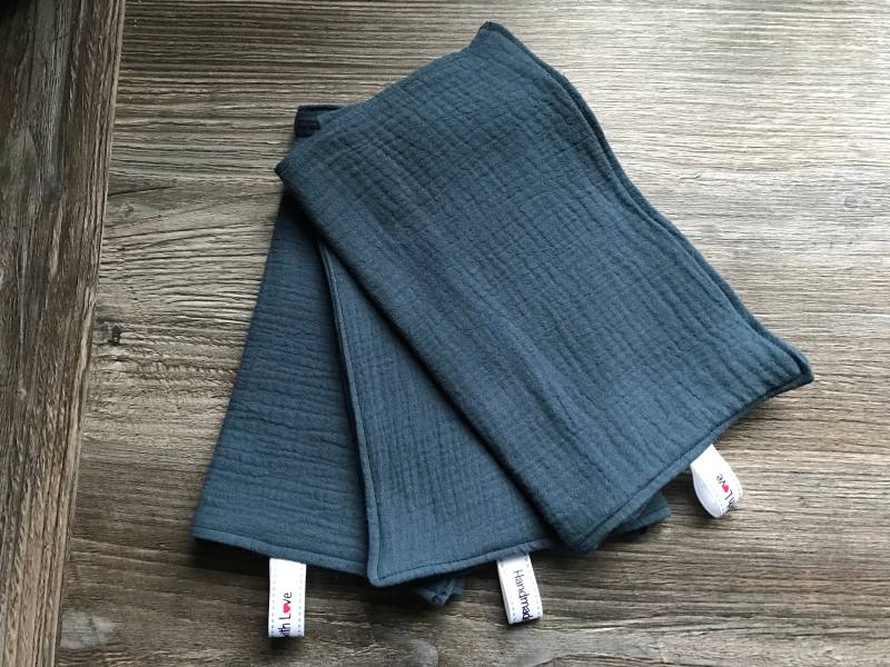 Blau Spucktuch Schulter Dribbeln Lätzchen 100% Weicher Musselin Baumwolle von Etsy - LISAsKNITWEAR