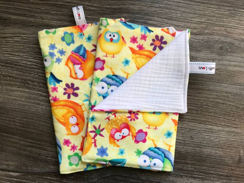 Eulen Weiß Spucktuch Schulter Dribbeln Lätzchen 100% Weicher Musselin Baumwolle von Etsy - LISAsKNITWEAR