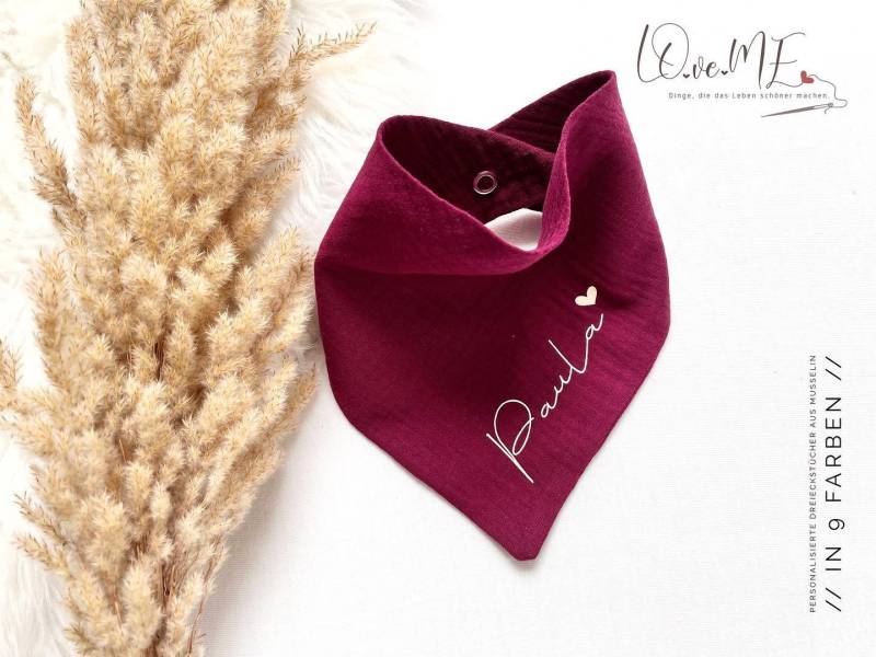 Organic Baby Halstuch Mit Name - Personalisiertes Musselin Eco-Friendly Geschenkidee von Etsy - LOveMESewing