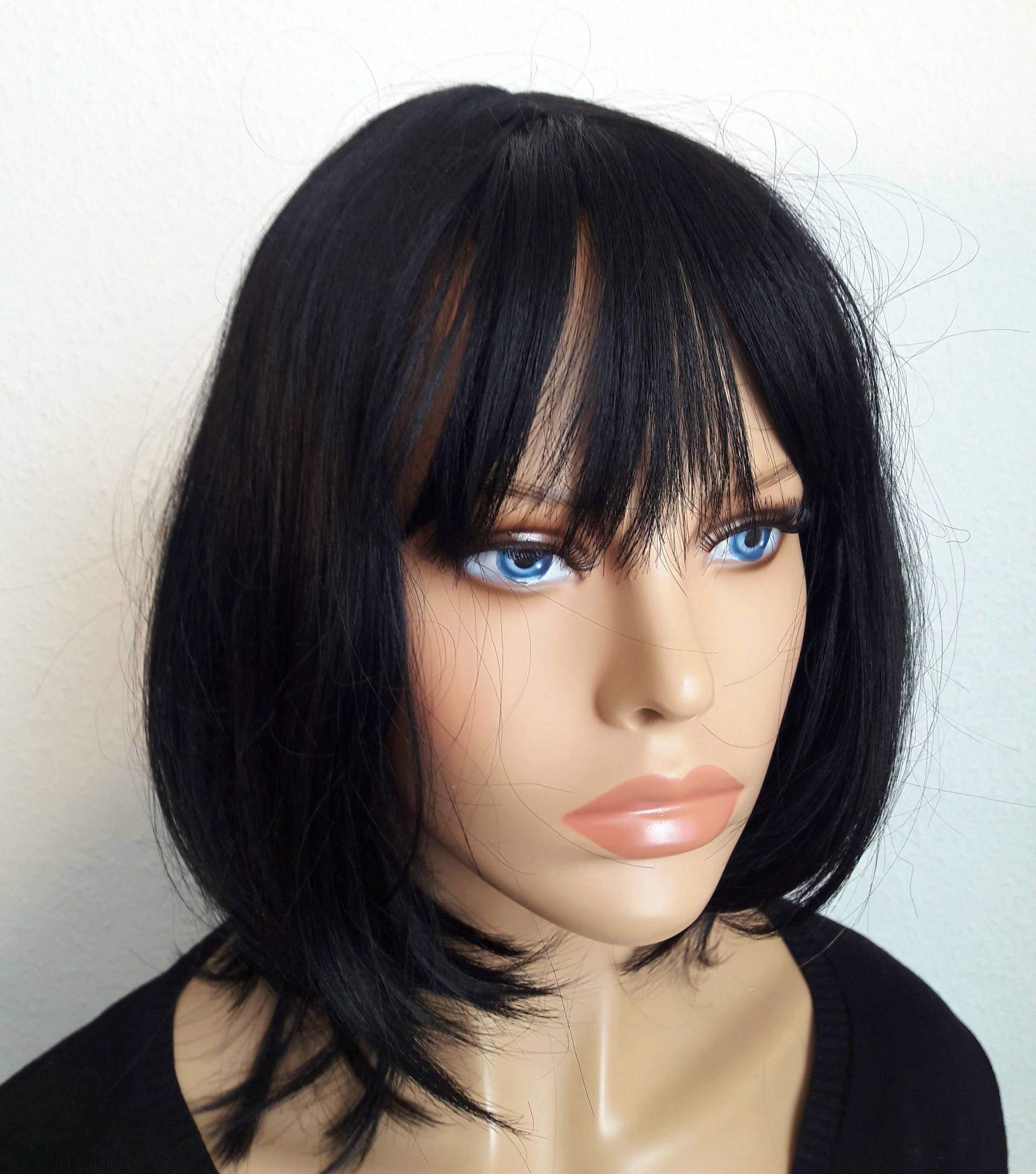 Damen Perücke Schultern Lang Frisur Tief Schwarz Für Chemo Alopezie Statt Mütze Damen Perücke Schultern Lang Frisur Tief Schwarz Für Chemo Alopezie Statt Mütze von Etsy - LUXEKOPF