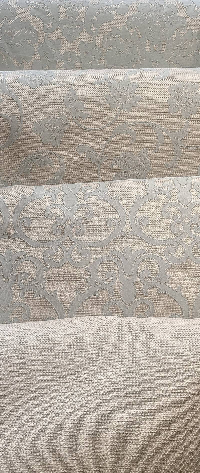 Parisian Collection Aqua/Beige Leinen 56" Verkaufter Großbestand von Etsy - LaContinentalFabric
