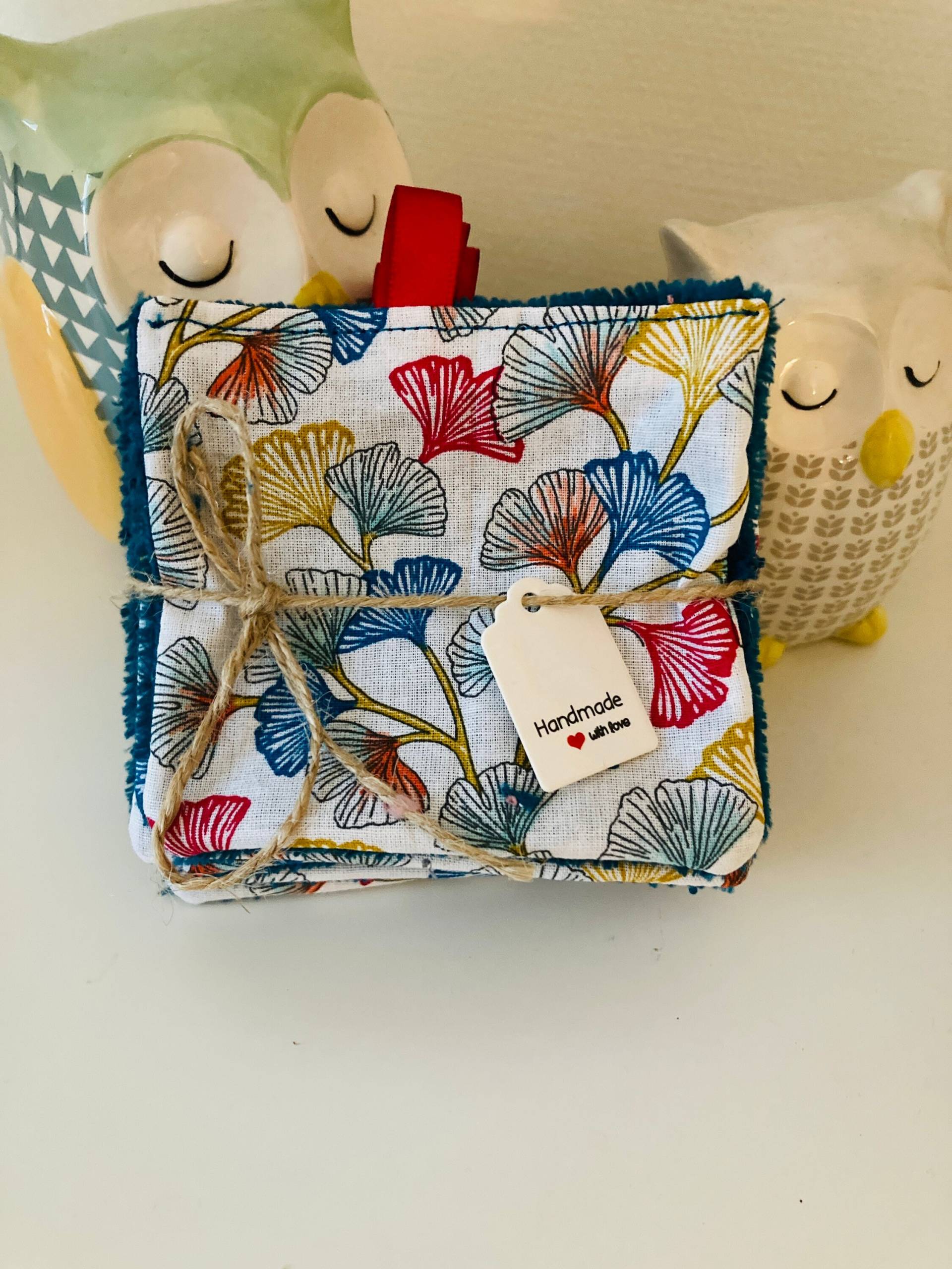Packung Mit 5 Waschbaren Make-Up-Entferner-Tüchern Blumenmotiv von Etsy - LaCousetteNantaise