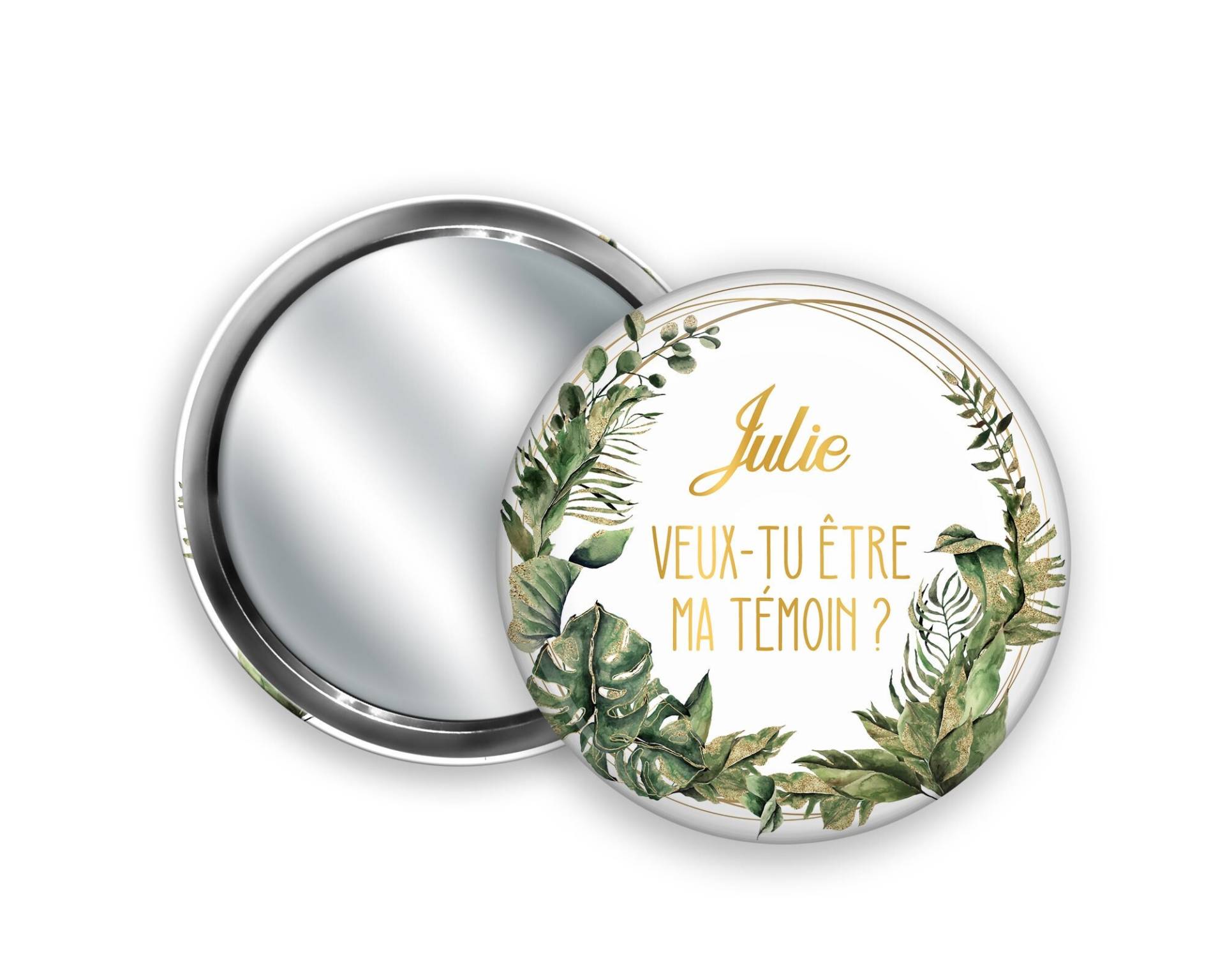 Personalisierter Taschenspiegel, Monstera + Geschenktüte von Etsy - LaFabrik34