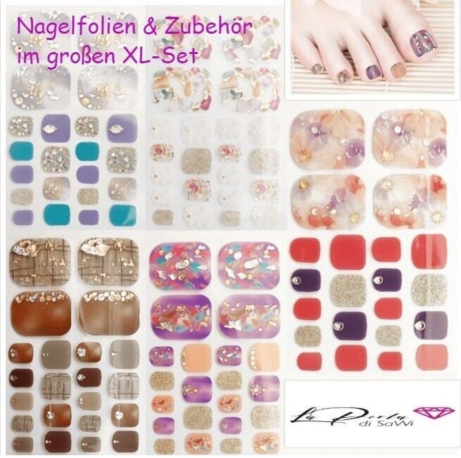 xxl-Nagelfolien-Set Selbstklebend Inkl Zubehör Exklusiv Zehennägel Full Cover Nagelsticker Pediküre Wrap Ohne Lampe Nails Diy French 27Tlg xxl-Nagelfolien-Set Selbstklebend Inkl Zubehör Exklusiv Zehennägel Full Cover Nagelsticker Pediküre Wrap Ohne Lampe Nails Diy French 27Tlg von Etsy - LaPerlaDiSaWi