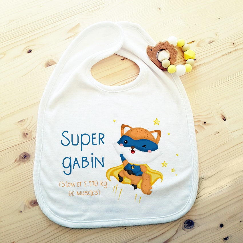 Custom Bib Super Fox von Etsy - Lachouettemauve