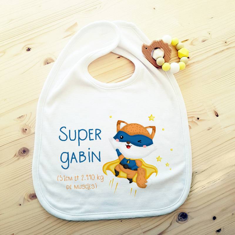 Custom Bib Super Fox von Etsy - Lachouettemauve