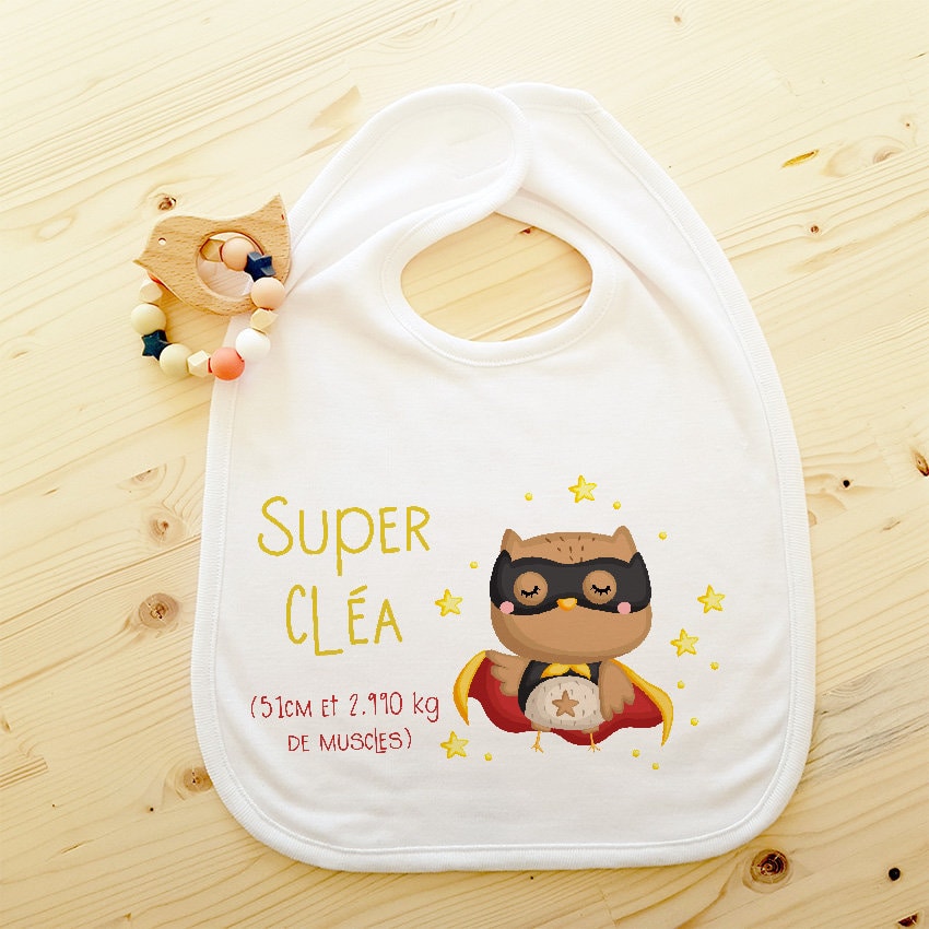Custom Bib Super Owl von Etsy - Lachouettemauve