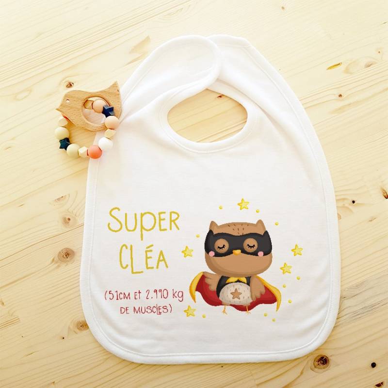 Custom Bib Super Owl von Etsy - Lachouettemauve