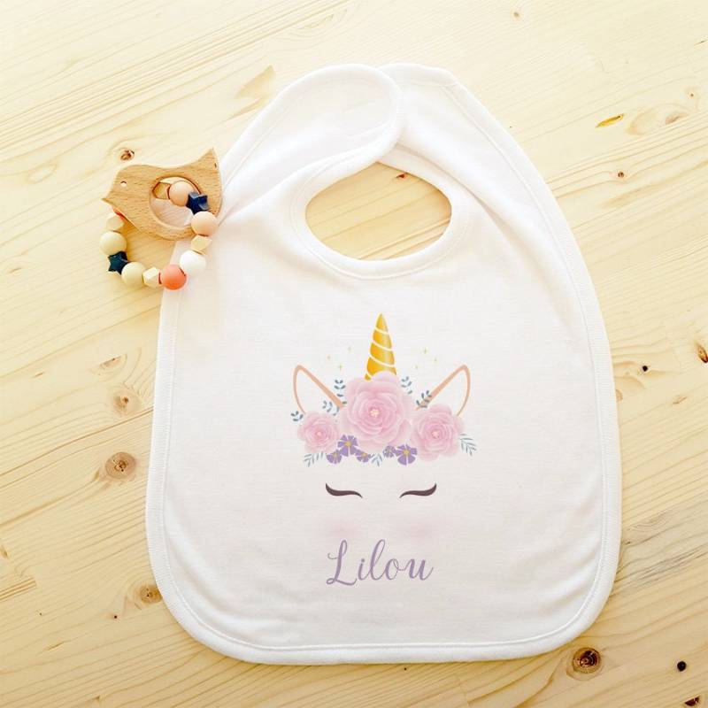 Einhorn Custom Lätzchen von Etsy - Lachouettemauve