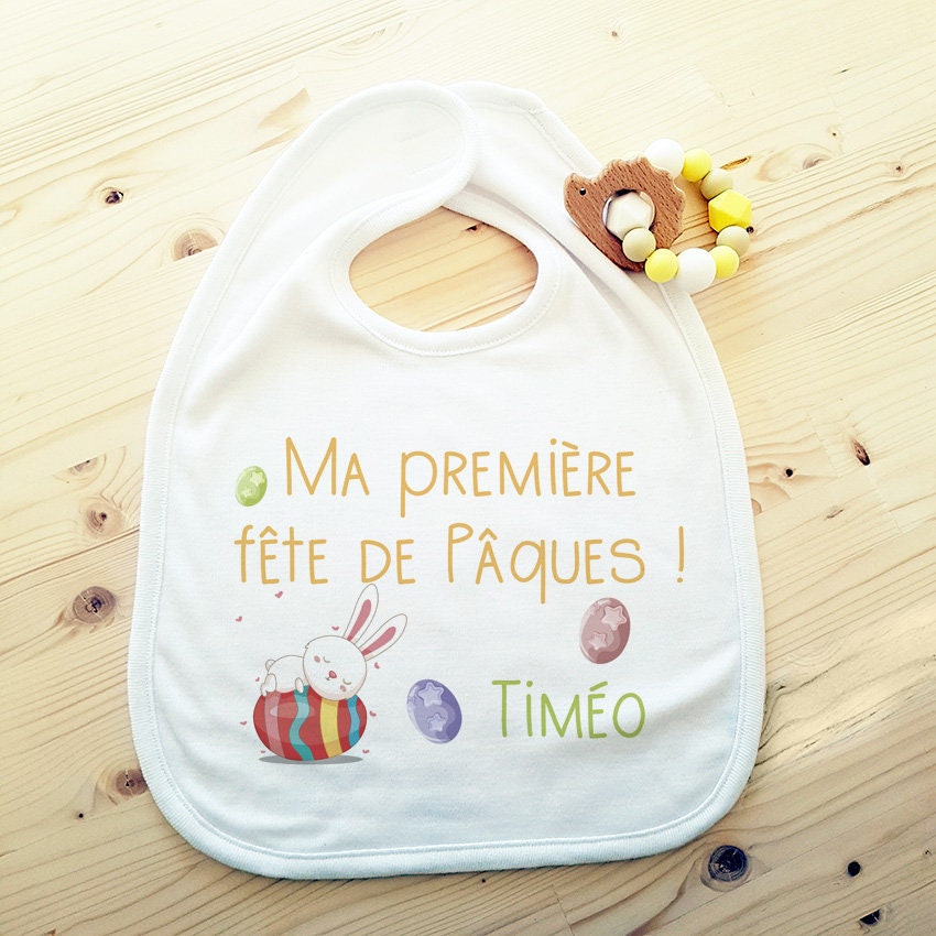 Personalisiertes Lätzchen Meine Ersten Osterfeiern von Etsy - Lachouettemauve