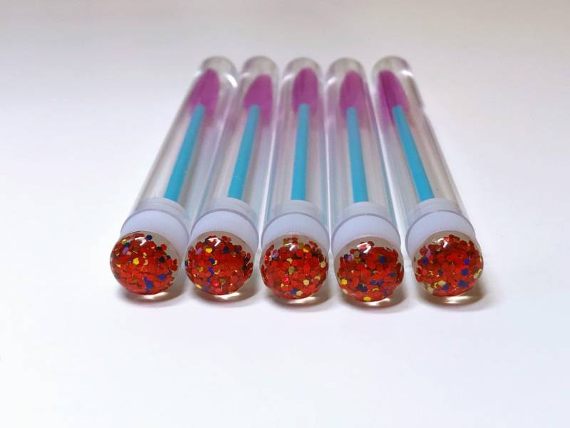 10 X Peitsche Zauberstäbe - Rot-Rainbow-Glitter von Etsy - LadyLusLashes