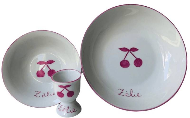 Cerises-Geburts - Oder Taufgeschirr-Set, 3-Teilig von Etsy - LaetitiaSocirat