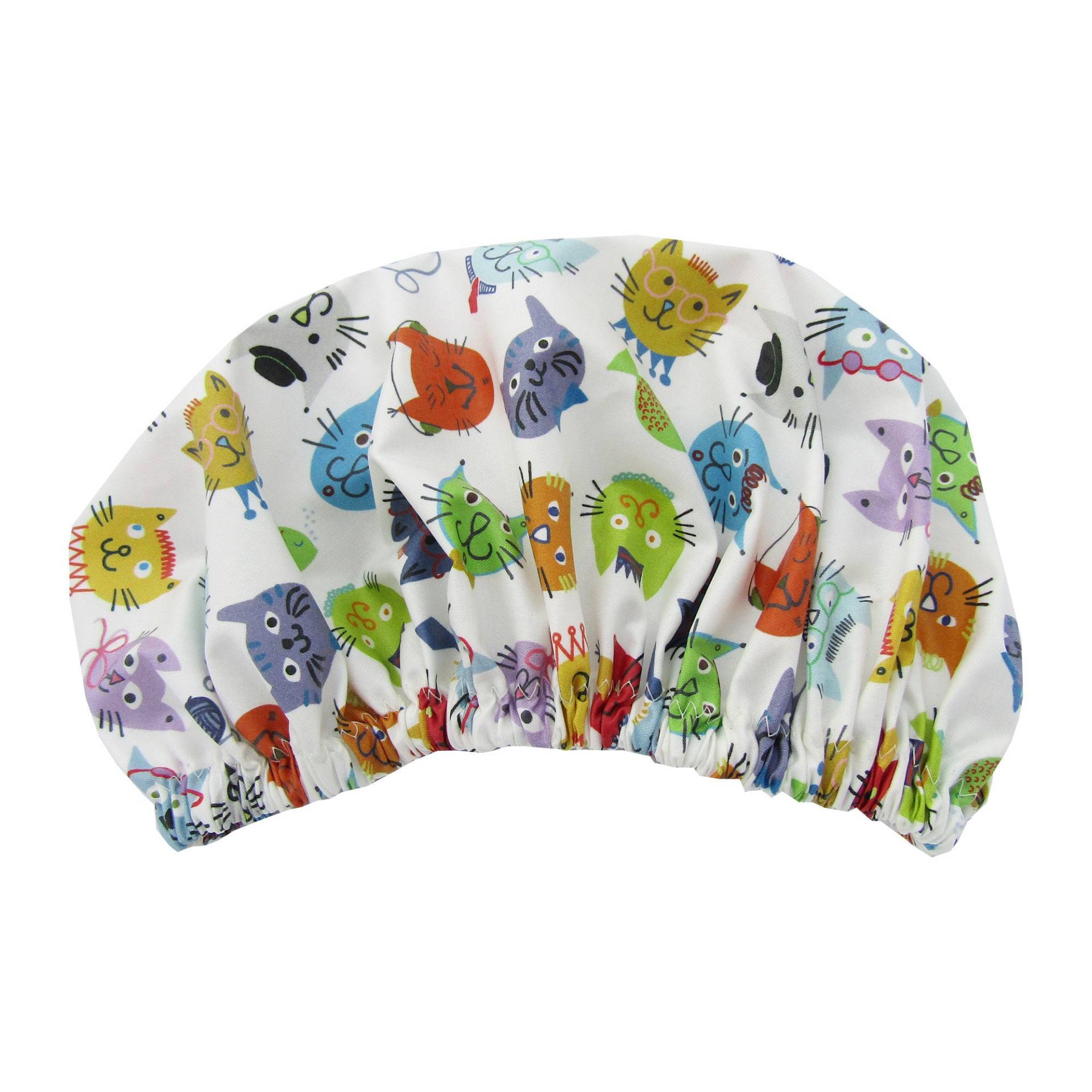 Kinder Duschhaube Katzen Wasserdicht Waschbar Laminierte Baumwolle von Etsy - LaminatedCottonShop