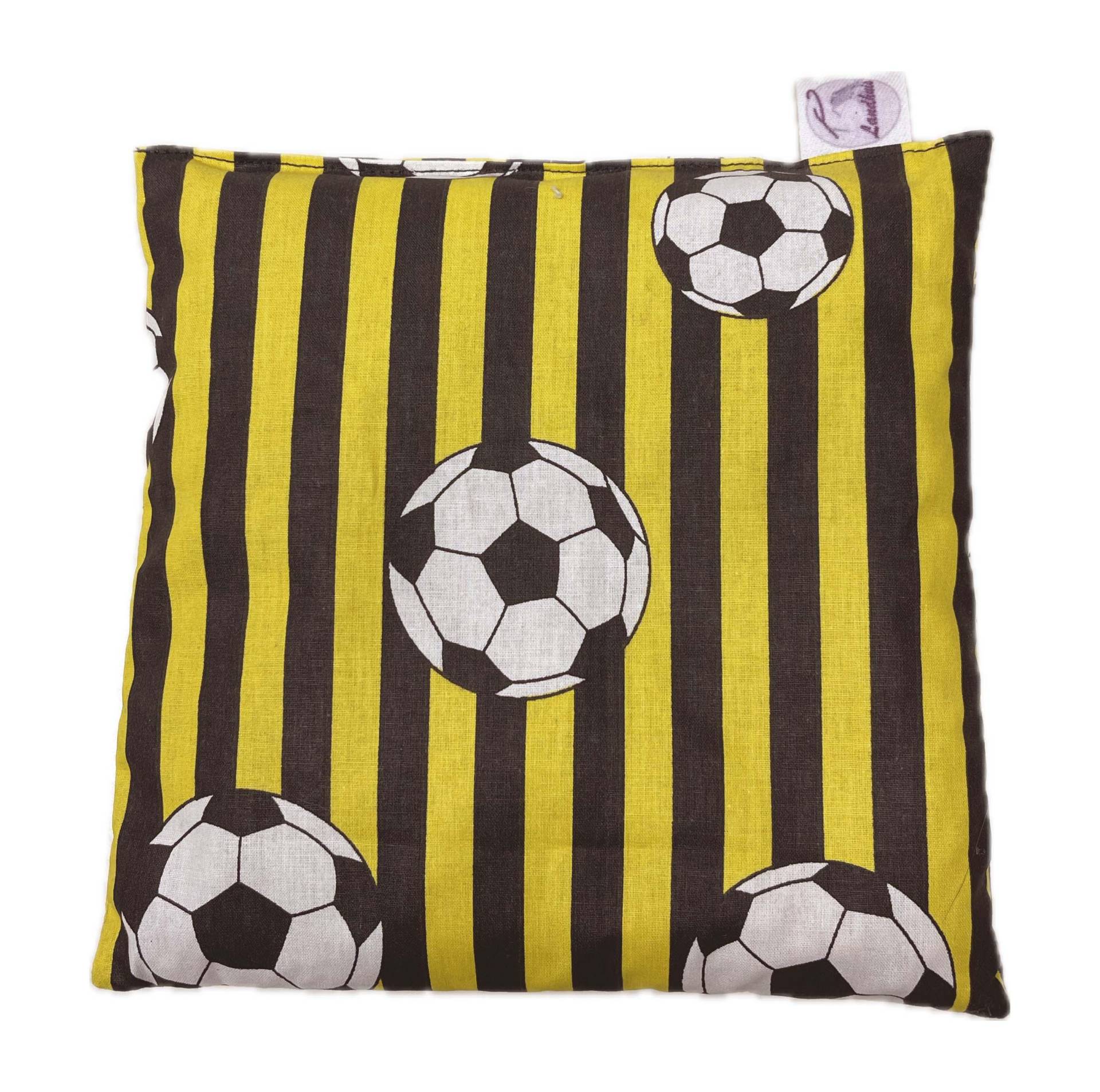 Landhuis Handmade - Kirschkernkissen Fußball, Gelb Schwarz Gestreift, Wärmekissen, Kühlkissen von Etsy - LandhuisDe