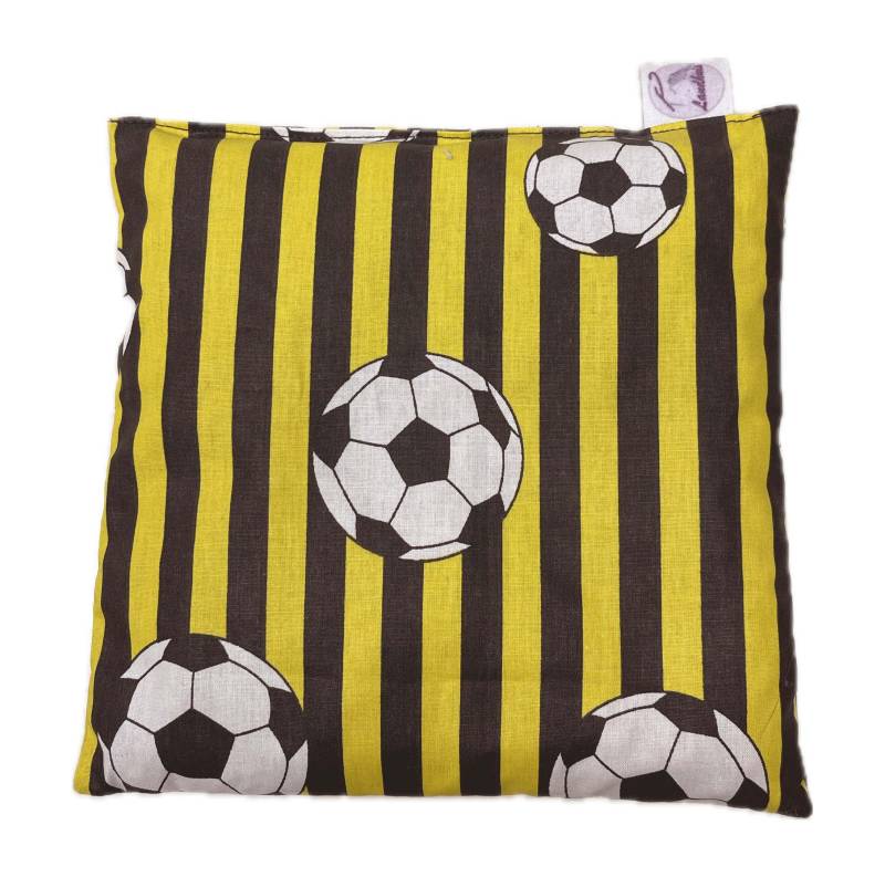 Landhuis Handmade - Kirschkernkissen Fußball, Gelb Schwarz Gestreift, Wärmekissen, Kühlkissen von Etsy - LandhuisDe