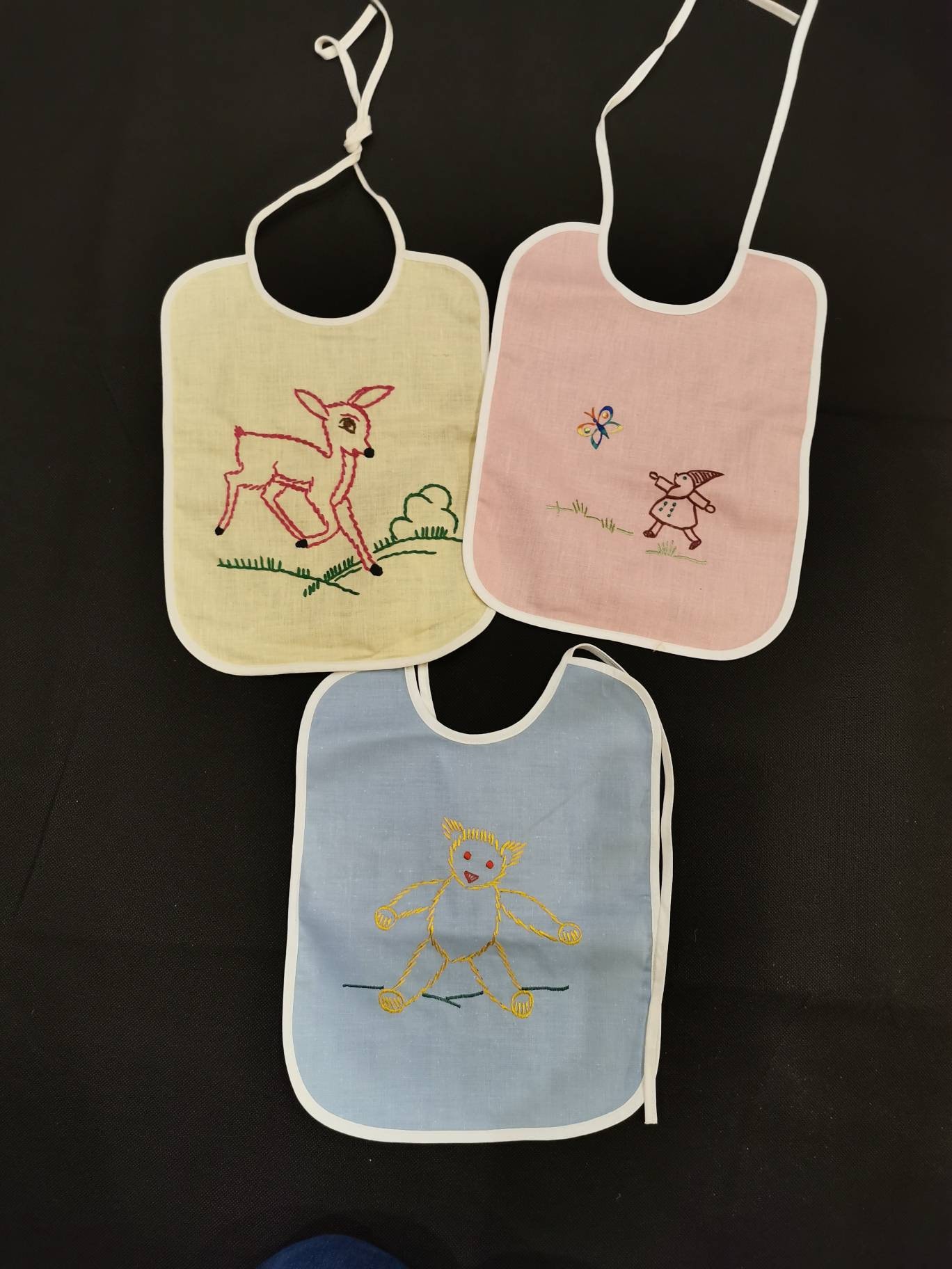 3 Teiliges Baby Baumwolle Bestickt Lätzchen Babylatz Taufe Latz Handarbeit Pastell von Etsy - Landmum