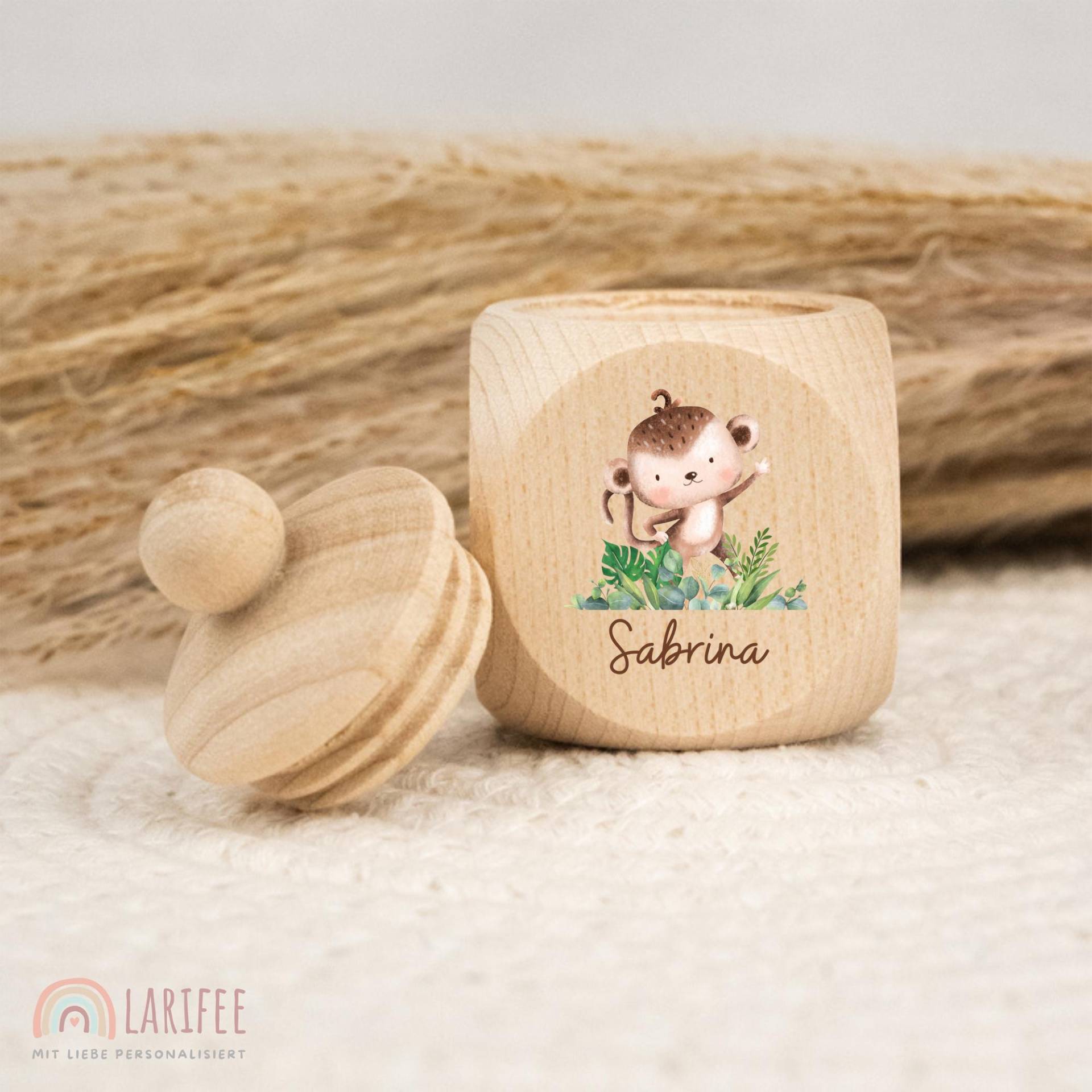 Zahndose Personalisiert Mit Affe, Milchzahndose Name, Aus Holz, Dose Milchzähne, Schraubverschluss, Zahnfee, Uv-Druck Zahndose Personalisiert Mit Affe, Milchzahndose Name, Aus Holz, Dose Milchzähne, Schraubverschluss, Zahnfee, Uv-Druck von Etsy - Larifee
