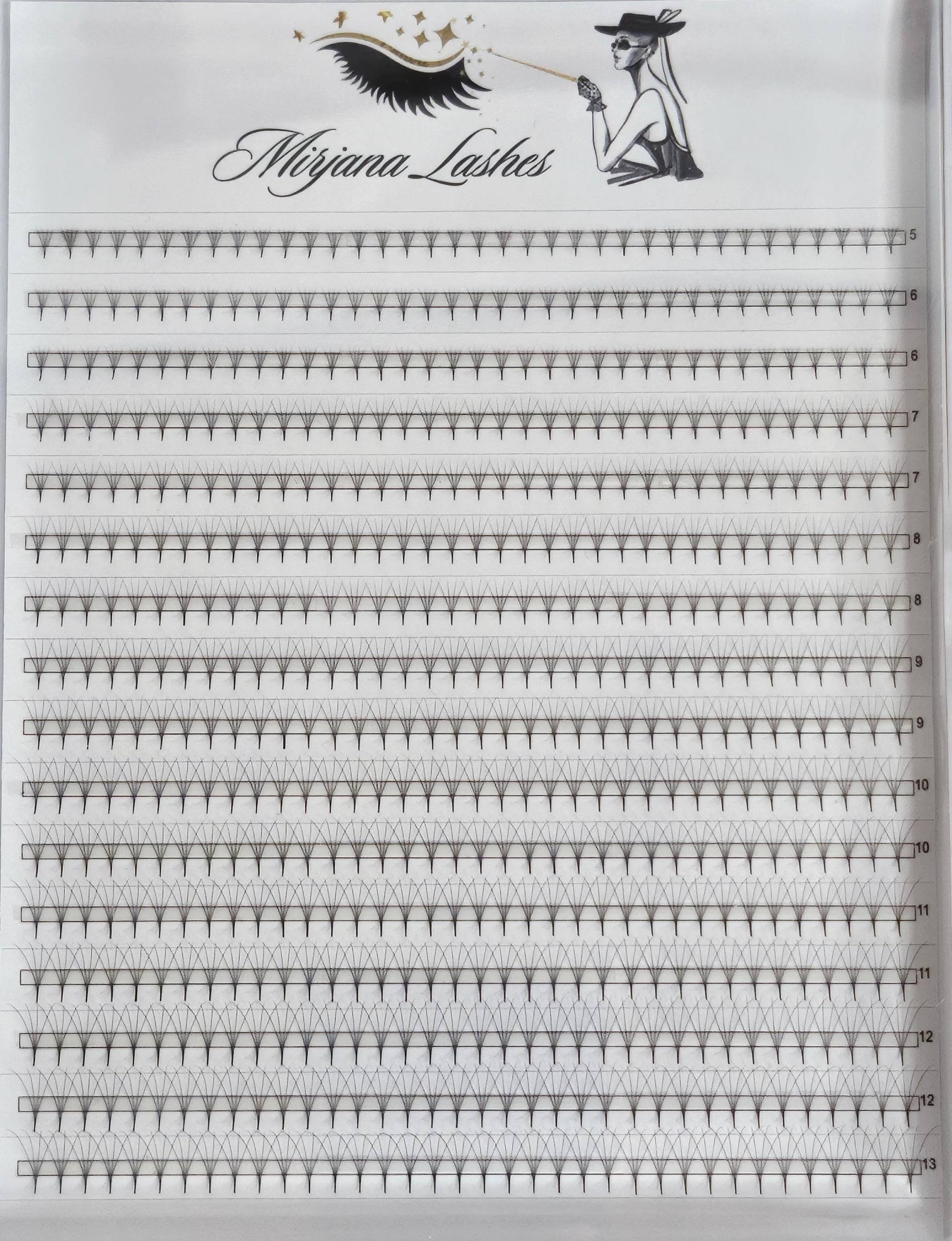 Lashes Extension, Wimpernfächer, 4D-7D Volumen, 5-13Mm, 0.07 Mm von Etsy - Lashesmirjana