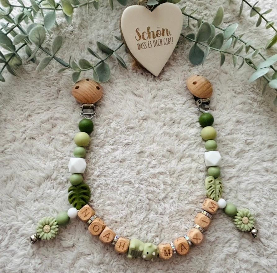 Kinderwagenkette Dino von Etsy - LaurasBabyzauber