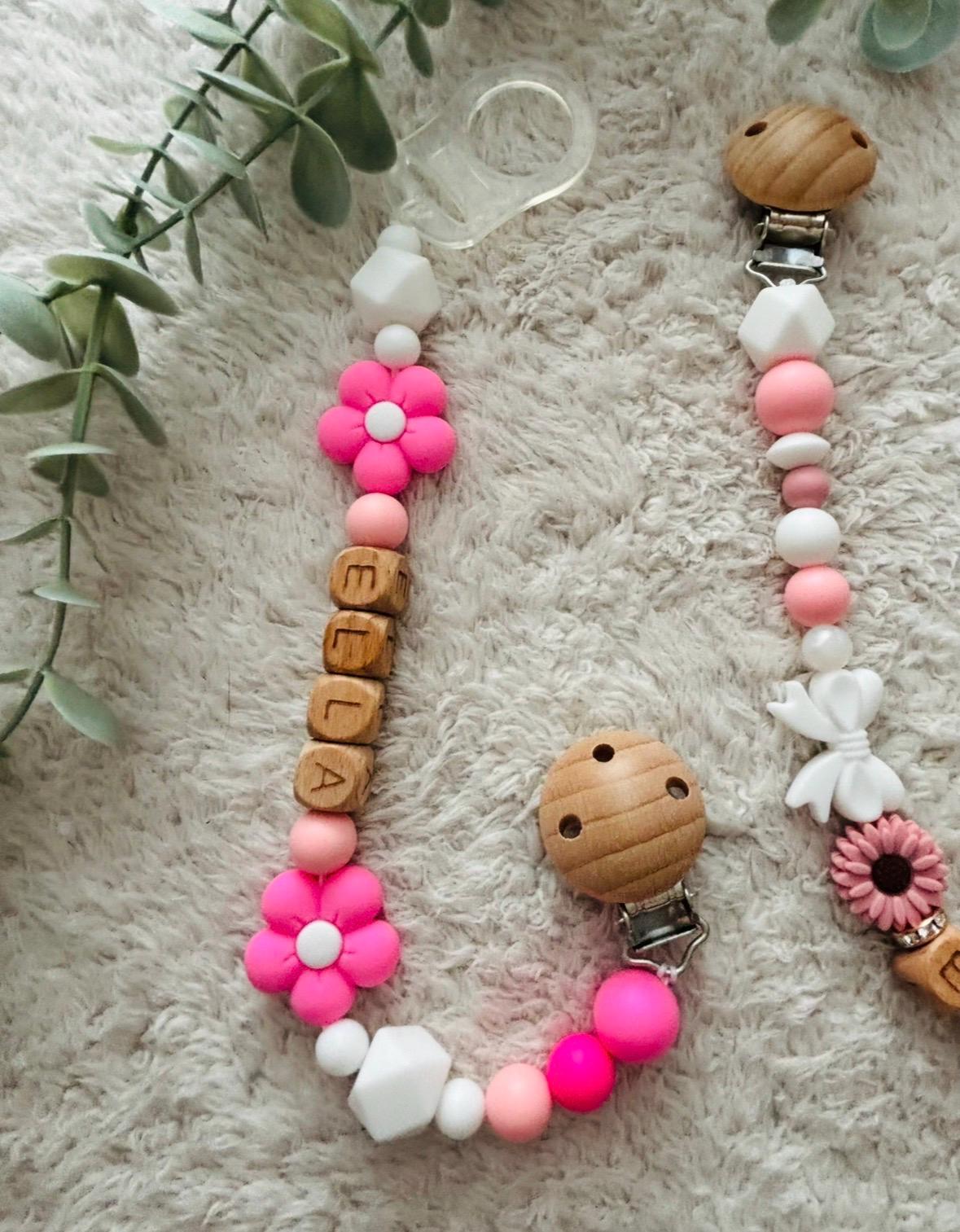 Schnullerkette Blume von Etsy - LaurasBabyzauber