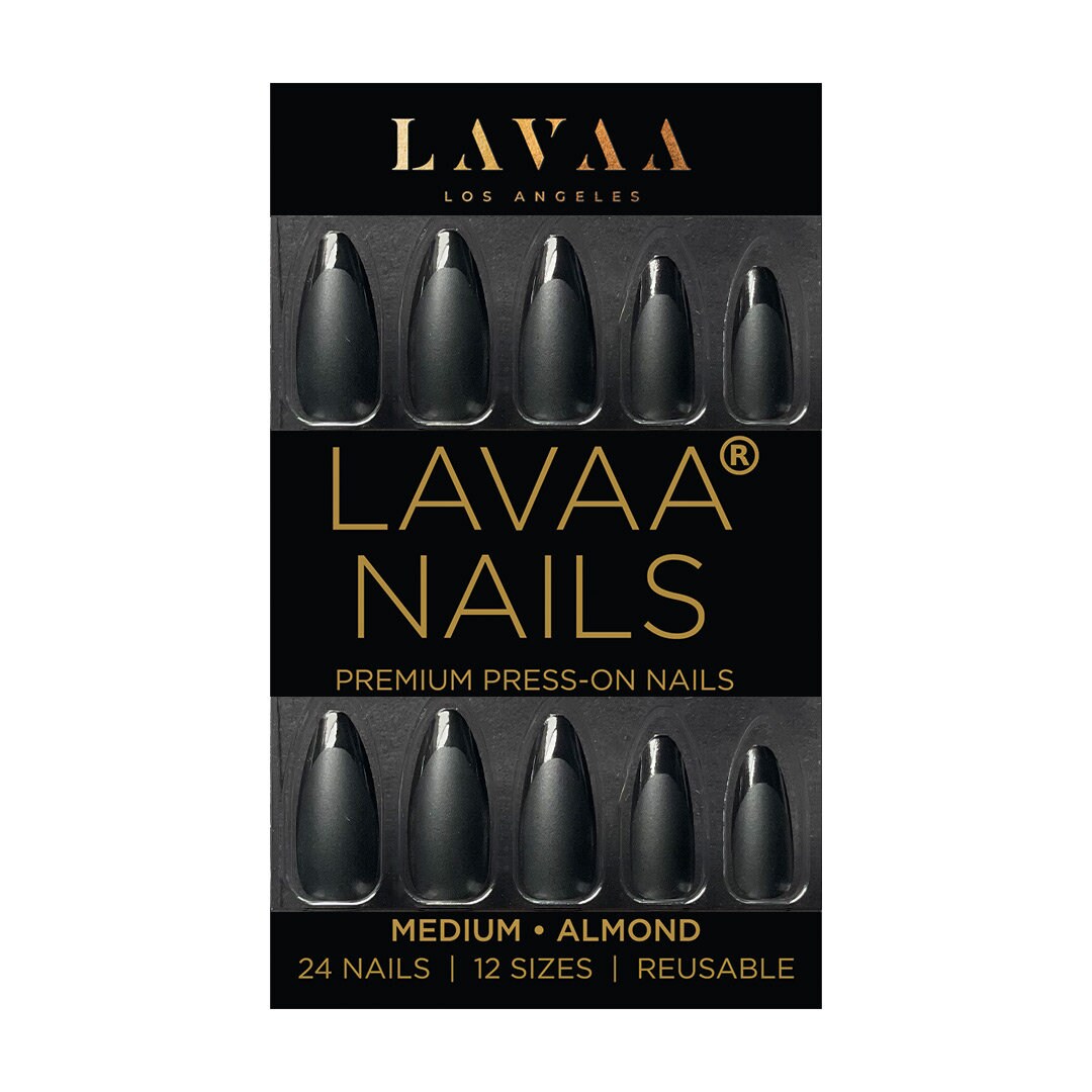 Classic Black Press-On Nägel | Mandelform Mattschwarz & Glänzende Spitze Lava Schönheit Classic Black Press-On Nägel | Mandelform Mattschwarz & Glänzende Spitze Lava Schönheit von Etsy - LavaaBeauty
