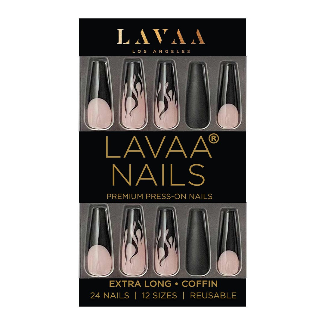 Slayed Press-On Nägel | Black Flame & Art Extralange Sargnägel Wiederverwendbar Salonqualität Lava Schönheit Slayed Press-On Nägel | Black Flame & Art Extralange Sargnägel Wiederverwendbar Salonqualität Lava Schönheit von Etsy - LavaaBeauty