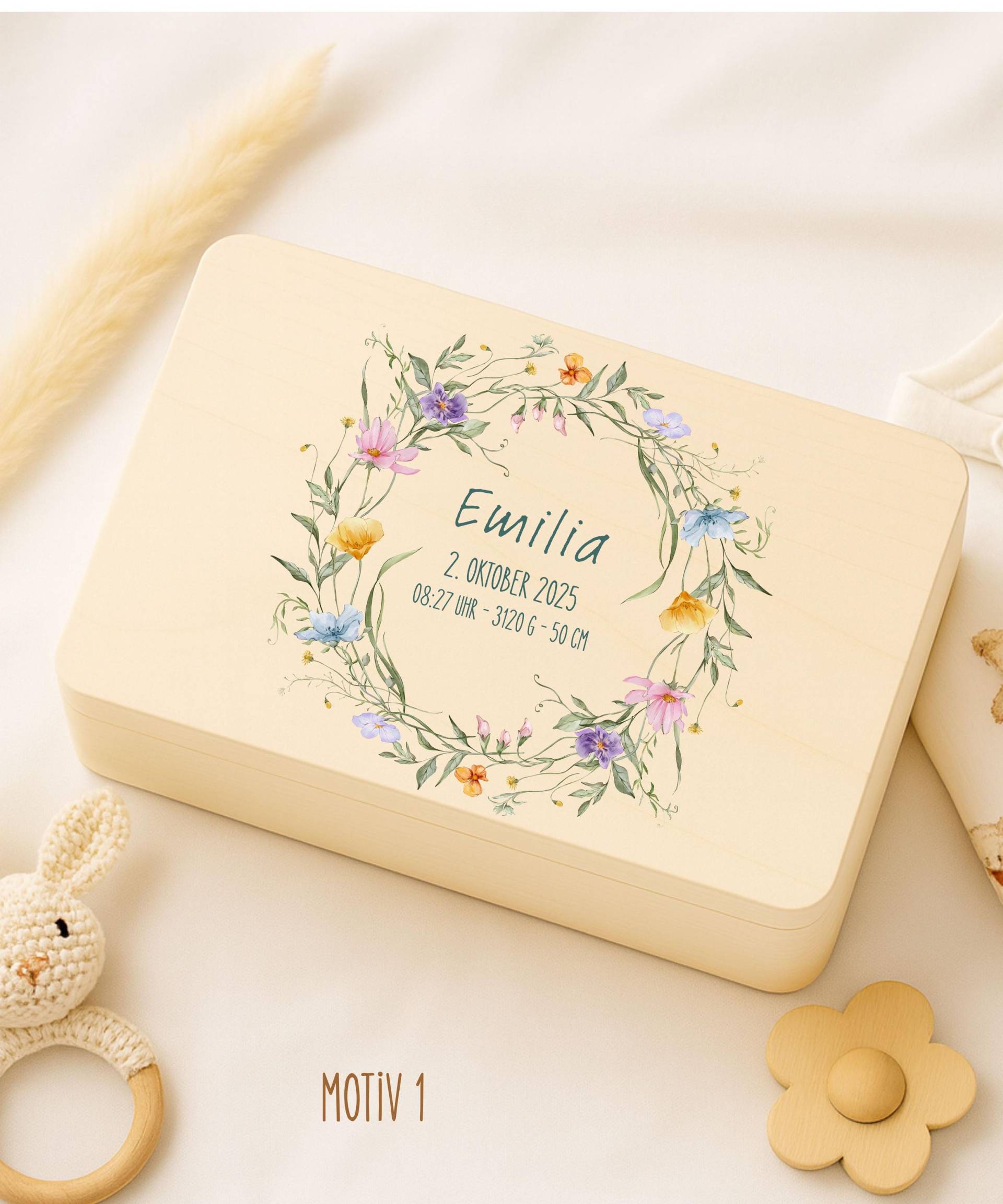 Geburtsbox Baby Personalisiert, Erinnerungskiste Holz Größe M, Geschenk Zur Geburt Mit Name, Andenkenbox Baby, Taufgeschenk von Etsy - LazyCatClubDesign