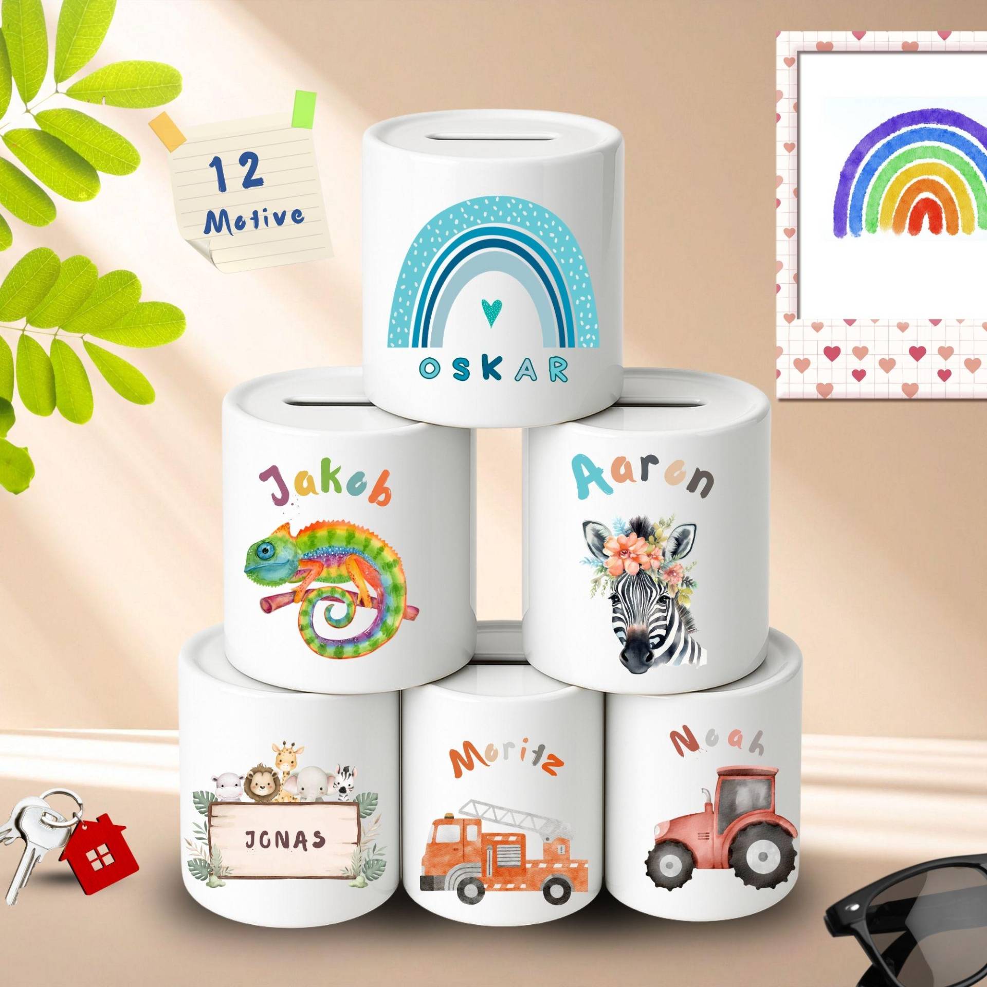 Personalisierte Spardose Für Kinder, Mit Namen, Geschenk Zum Geburtstag, Aus Keramik, 13 Liebevolle Motive Personalisierte Spardose Für Kinder, Mit Namen, Geschenk Zum Geburtstag, Aus Keramik, 13 Liebevolle Motive von Etsy - LazyCatClubDesign