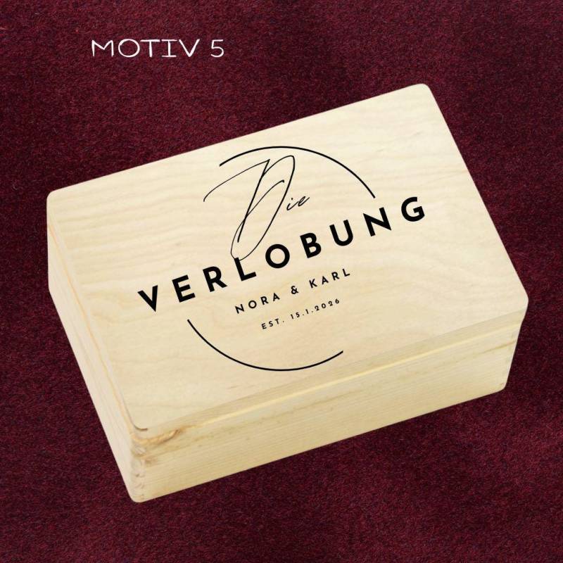 Verlobungsbox Personalisiert, Erinnerungskiste Holz Größe M, Geschenk Zur Verlobung Mit Namen, Andenkenbox Liebe, Hochzeitsgeschenk von Etsy - LazyCatClubDesign