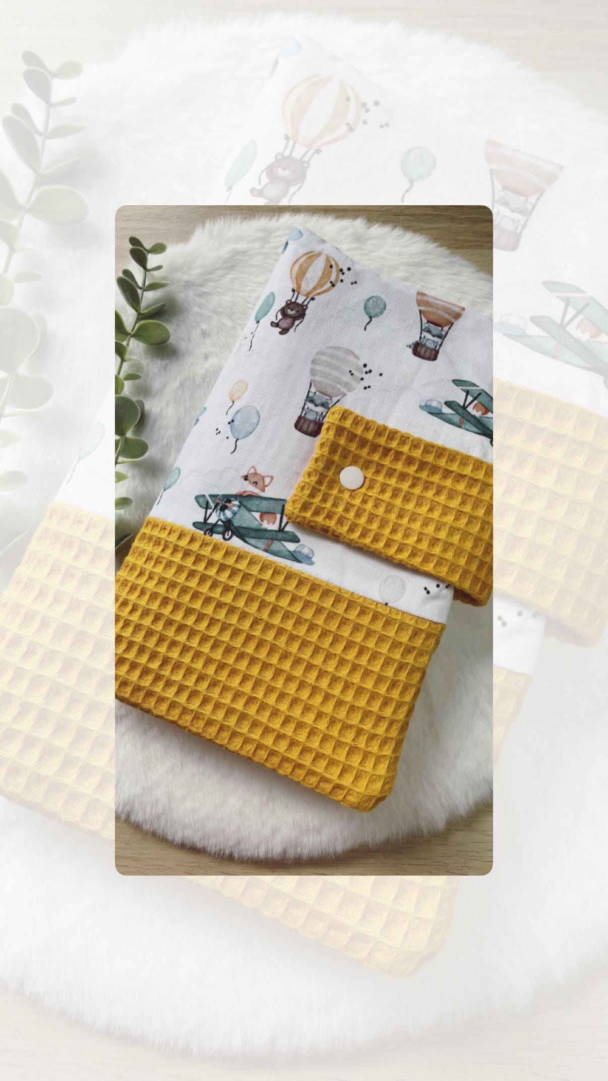 Handmade Windeltasche/Wickeltasche Utensilo Aufbewahrungskörbchen Wickeltischkörbchen Kinderzimmer Baby - Fliegende Tierfreunde von Etsy - LeasNaehtraum