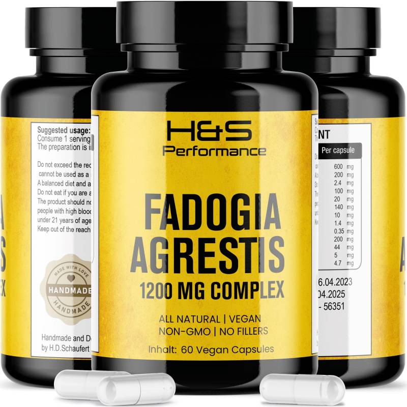 Fadogia Agrestis 1200Mg + Ashwagandha Ginseng Guarana | 60 Vegan Capsules Handmade Plant Complex No Additives Germany von Etsy - Lederstoff