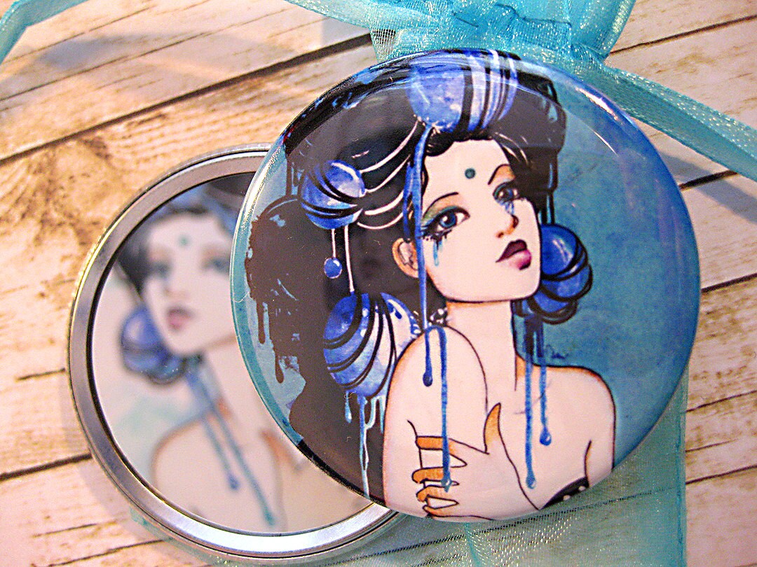 Sashi Die Wassergöttin Nymphe Kunst Taschenspiegel von Etsy - LeilaniJoyArt