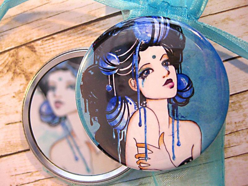Sashi Die Wassergöttin Nymphe Kunst Taschenspiegel von Etsy - LeilaniJoyArt