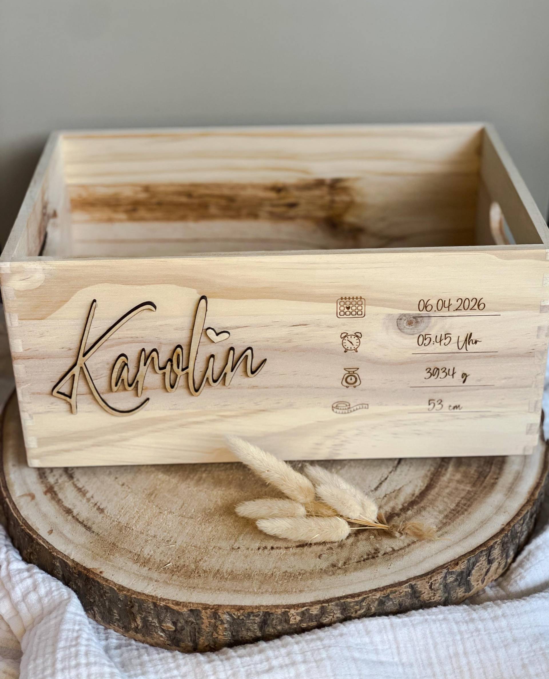 Personalisierte Geschenkbox Baby Mit 3D Name & Lasergravur - Spielzeugkiste Zur Geburt | Erinnerungsbox Baby, Geschenk Geburt, Taufgeschenk von Etsy - LemiLiebe