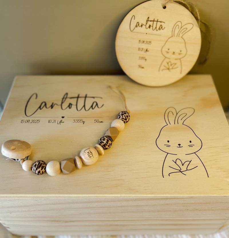 Personalisiertes Set Erinnerungskiste Und Geburtskarte Baby | Holzkiste Mit Name & Geburtsdaten Geschenk Zur Geburt Taufgeschenk von Etsy - LemiLiebe