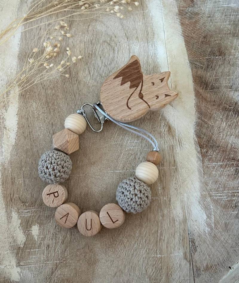 Schnullerkette Mit Namen Fuchs | Personalisierte Babygeschenke Holz & Silikon Geschenk Zur Geburt Oder Taufe, Handgemacht, Geschenkidee von Etsy - LemonandCocoa